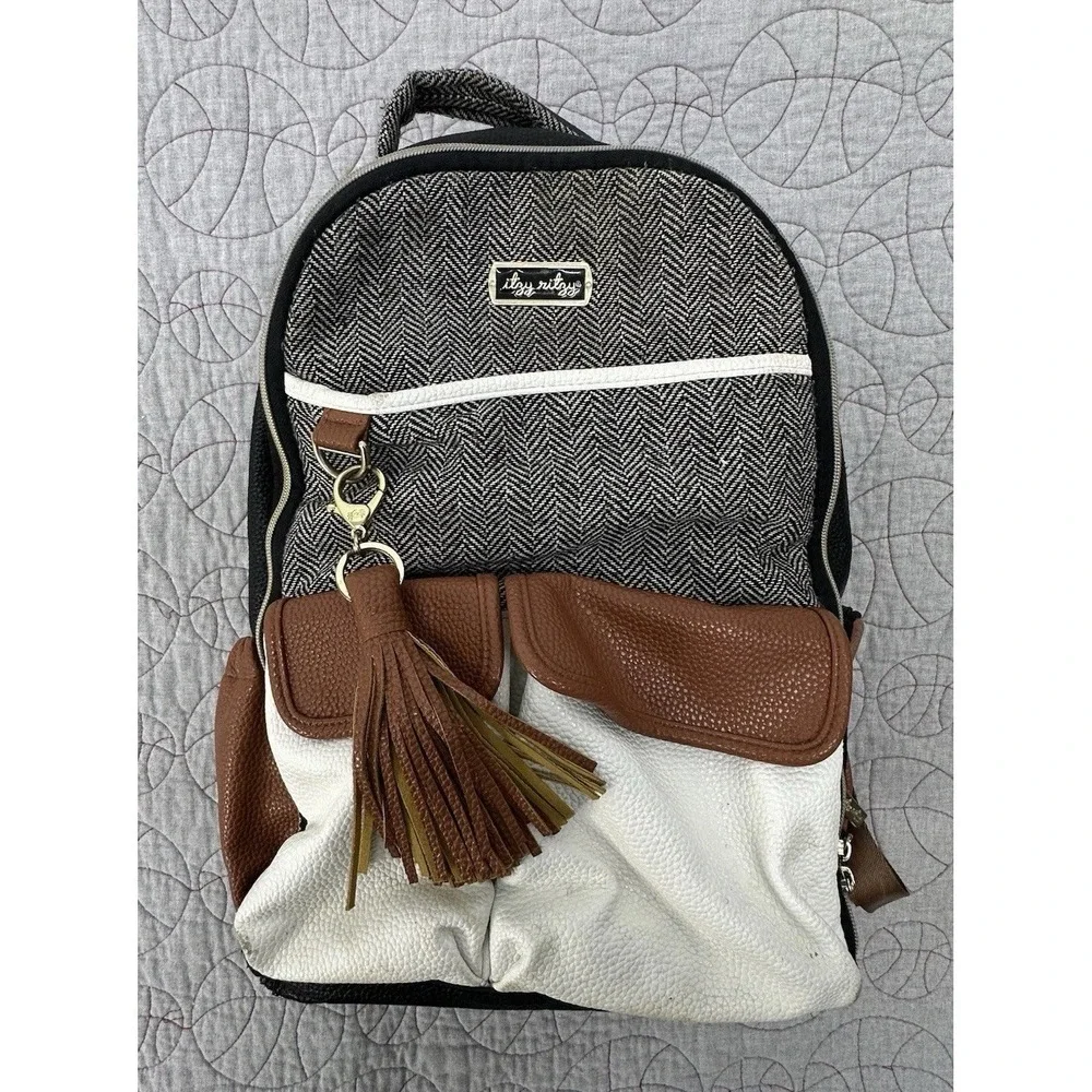 Itzy Ritzy Boss Backpack Diaper Bag Coffee & Cream